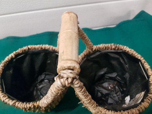 -	Bloempot dubbel touw gevlochten, Ophalen of Verzenden, 'T Olde Gre-j, Info@toldegrej.nl, Endepoelstraat 20f Didam