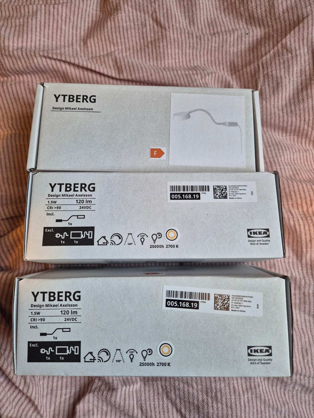 3x IKEA YTBERG LED-lampen, wit, nieuw in doos, Ophalen of Verzenden, Nieuw, Wit, IKEA