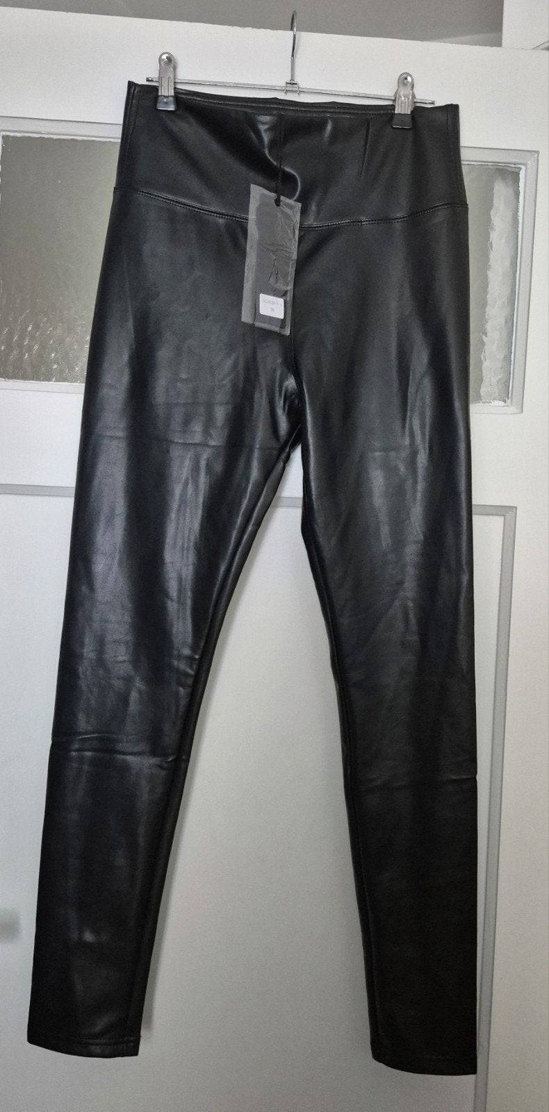 Norfy high waist immitatie leren broek maat 38 NIEUW, Ophalen of Verzenden, Nieuw, Maat 56/58 (XL), Zwart