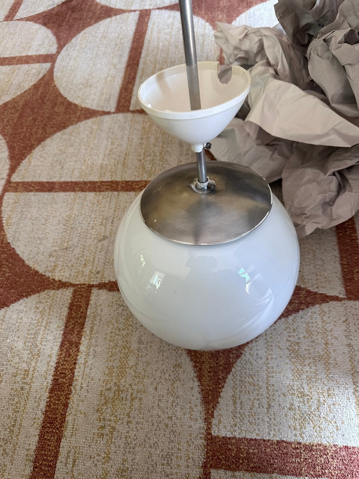 Glazen bollen lamp, Ophalen, Gebruikt, Glas, E27 (groot)