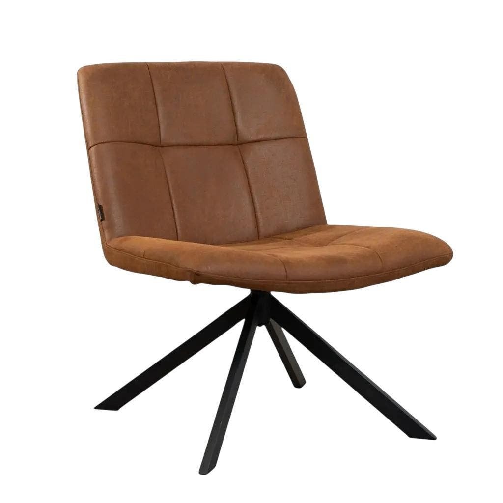MN Block Draaibare Vierpoot Fauteuil Eco-leer, 100 tot 125 cm, Nieuw, Leer, Ophalen of Verzenden