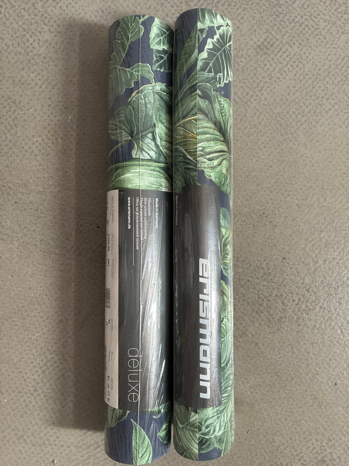 2 rollen nieuw Erismann Paradiso vliesbehang met bladeren, Bladeren, Natuurlijk, Groen, Ophalen