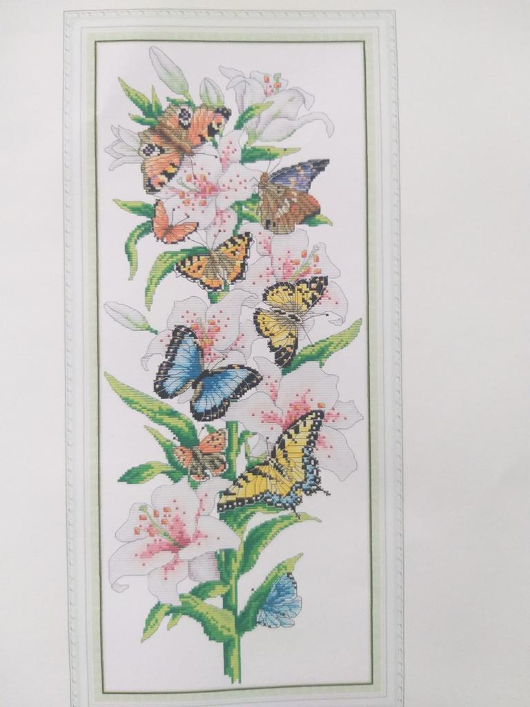 Borduurpakket Vlinders, Verzenden, Nieuw, Handborduren, Borduurpakket