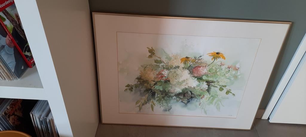 Mooi schilderij met museum glas, Ophalen of Verzenden, Schilderij