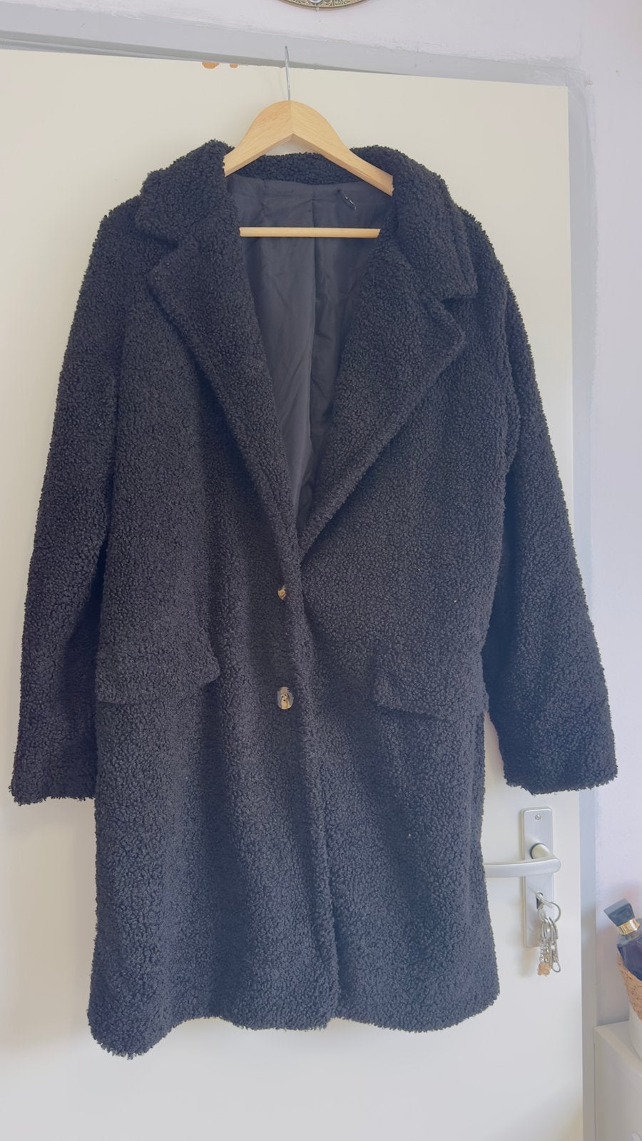 Dames teddy jas, Ophalen, Zo goed als nieuw, Maat 38/40 (M), Zwart