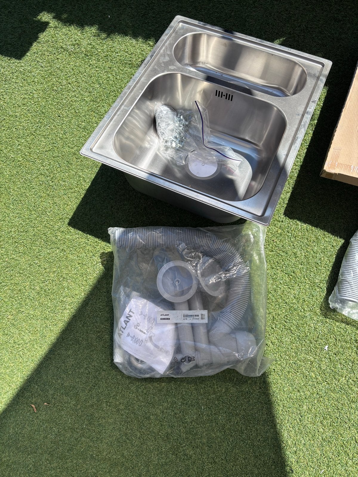 IKEA Boholmen RVS spoelbak met twee bakken en sifon, Huis en Inrichting, Ophalen, Overige typen, IKEA, Metaal