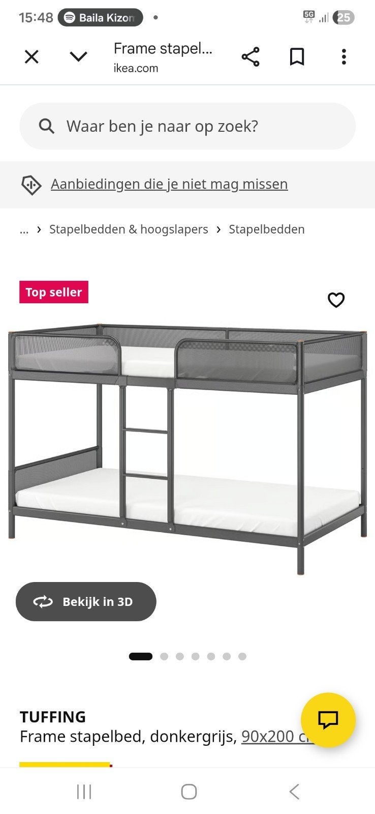stapelbed, Huis en Inrichting, Ophalen, Gebruikt, 90 cm, 160 tot 180 cm