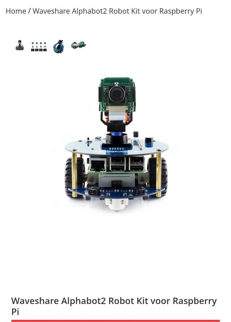 Waveshare Alphabot2 Robot Kit voor Raspberry Pi 3,4 of 5!, Verzenden