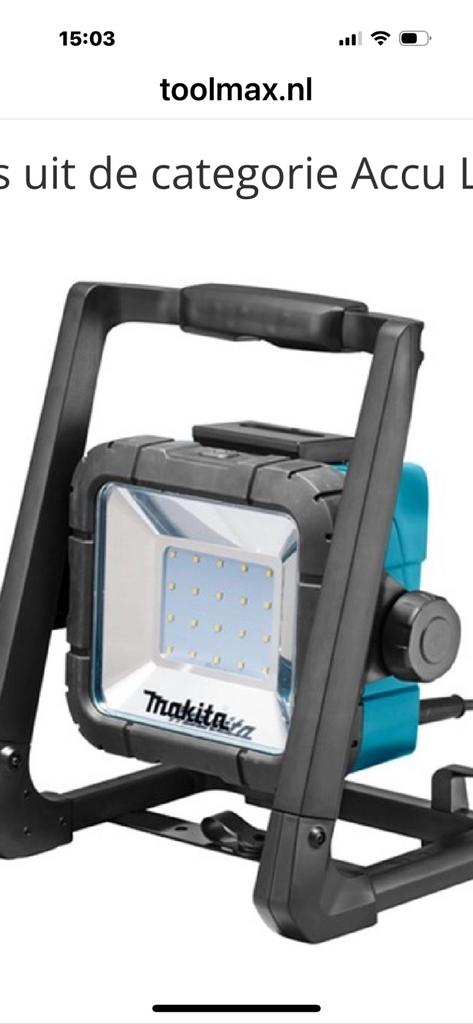 Makita bouwlamp in nette staat, Doe-het-zelf en Verbouw, Bouwverlichting, Ophalen of Verzenden, Zo goed als nieuw, Minder dan 50 watt