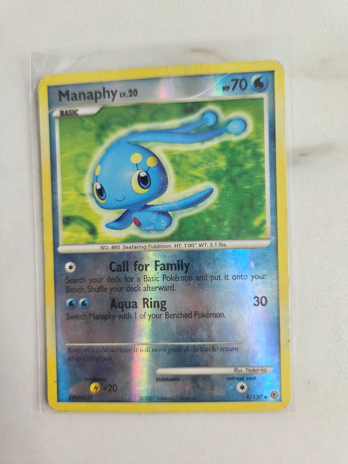 Manaphy LV.20, Ophalen of Verzenden, Gebruikt, Losse kaart, Foil