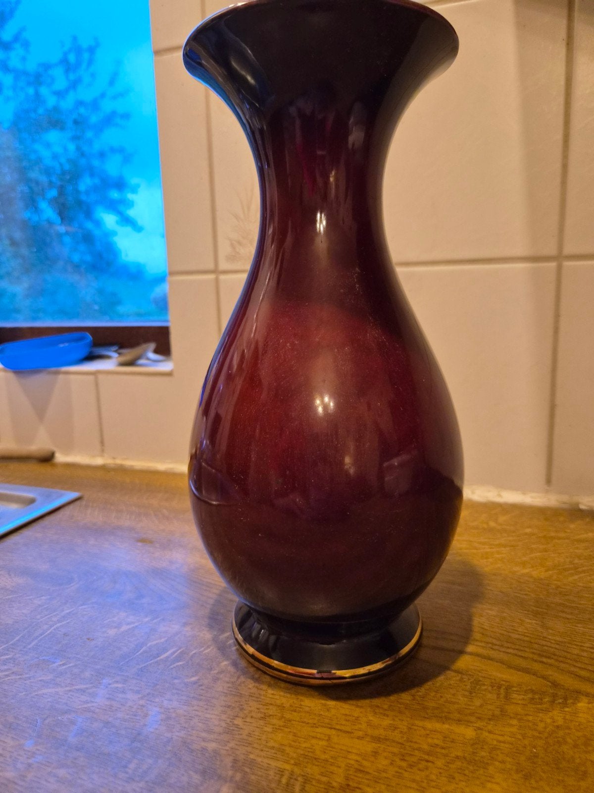 Vintage Bruine Vaas - V&D 534/28, Ophalen