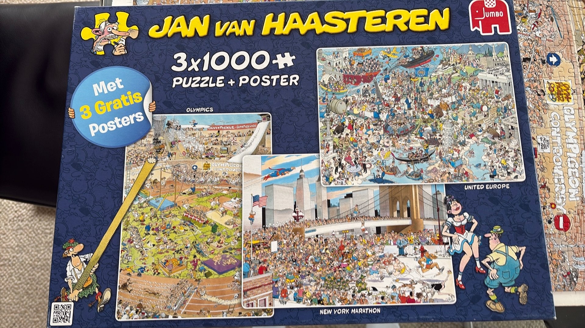 Jan van Haasteren puzzels 3x1000, Hobby en Vrije tijd, Denksport en Puzzels, Ophalen, 500 t/m 1500 stukjes, Zo goed als nieuw