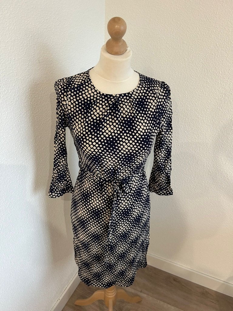 King Louie maat S elegante blauwe jurk 516, Blauw, Ophalen of Verzenden, Zo goed als nieuw, Knielengte