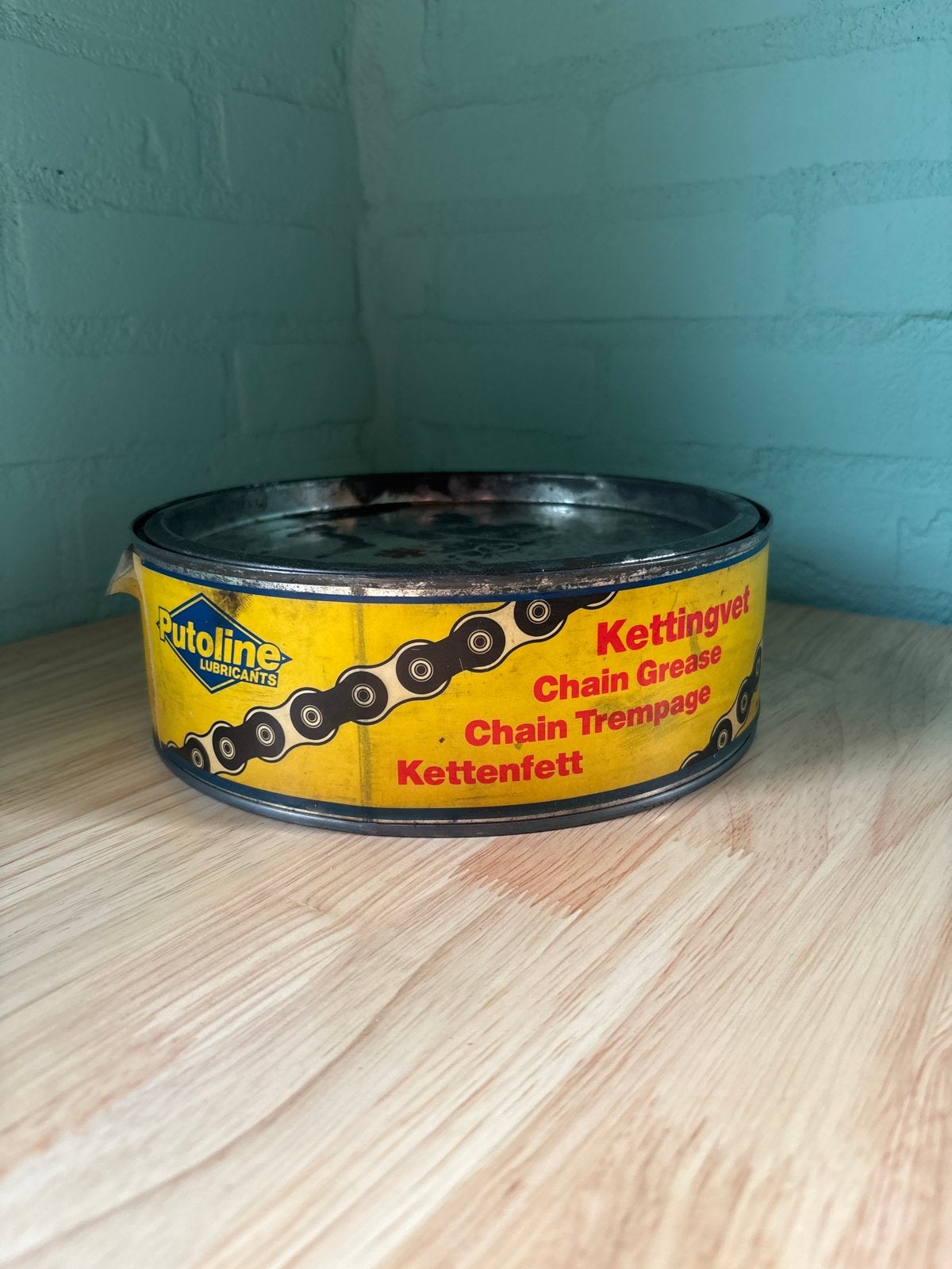 Vintage Putoline Kettingsvet Blik - 1000g, Ophalen of Verzenden