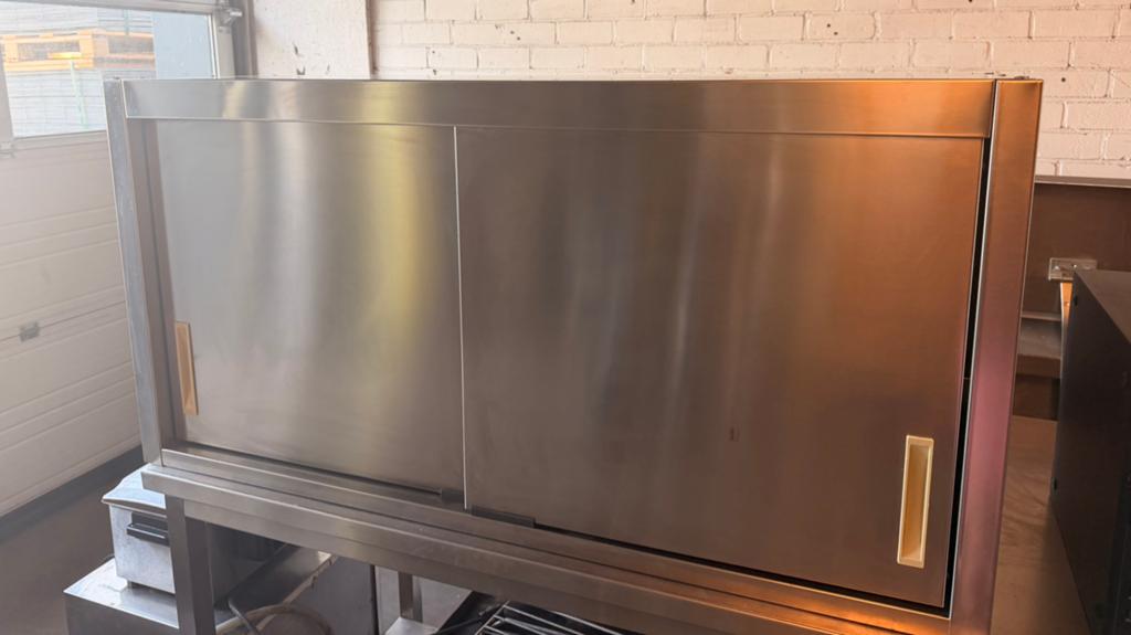 RVS Horeca Wandkast / Schuifdeurkast – 100 CM, Ophalen, Gebruikt, RVS Meubilair, .