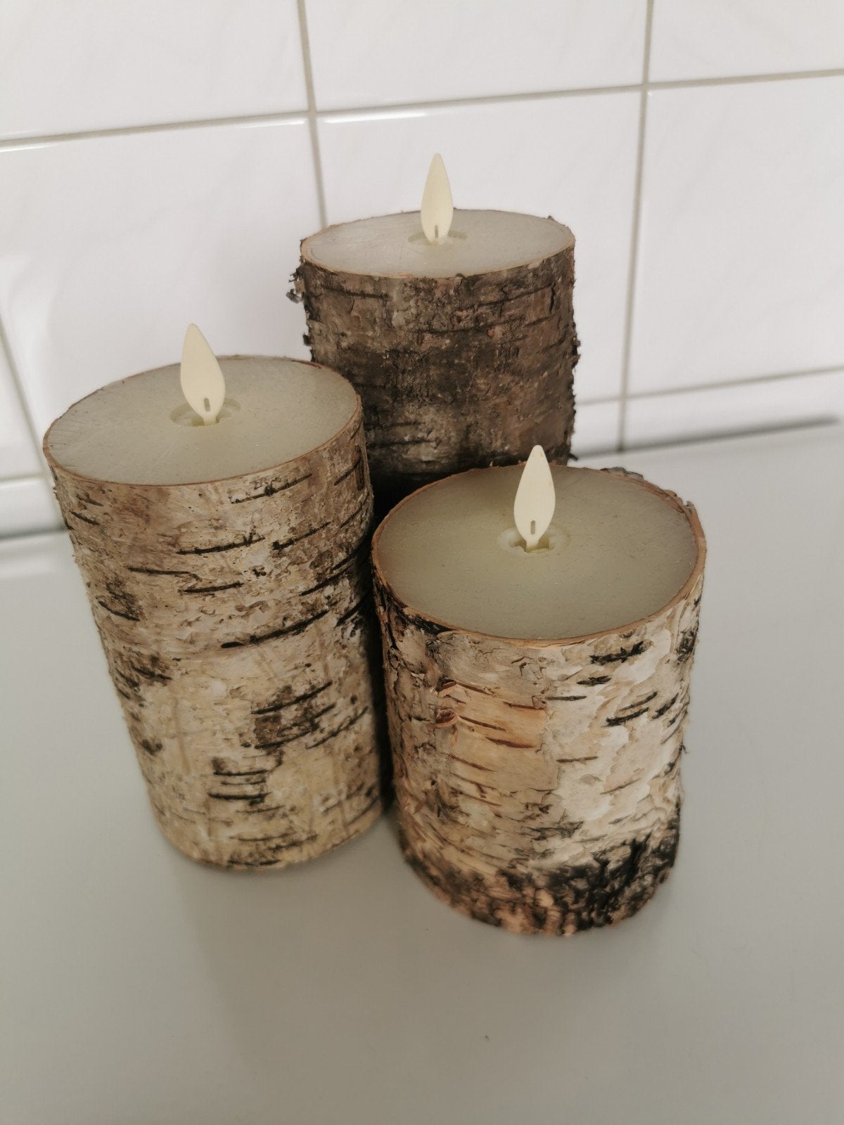 Anna's Boomstammetjes LED Kaarsen - Set van 3, Huis en Inrichting, Ophalen of Verzenden