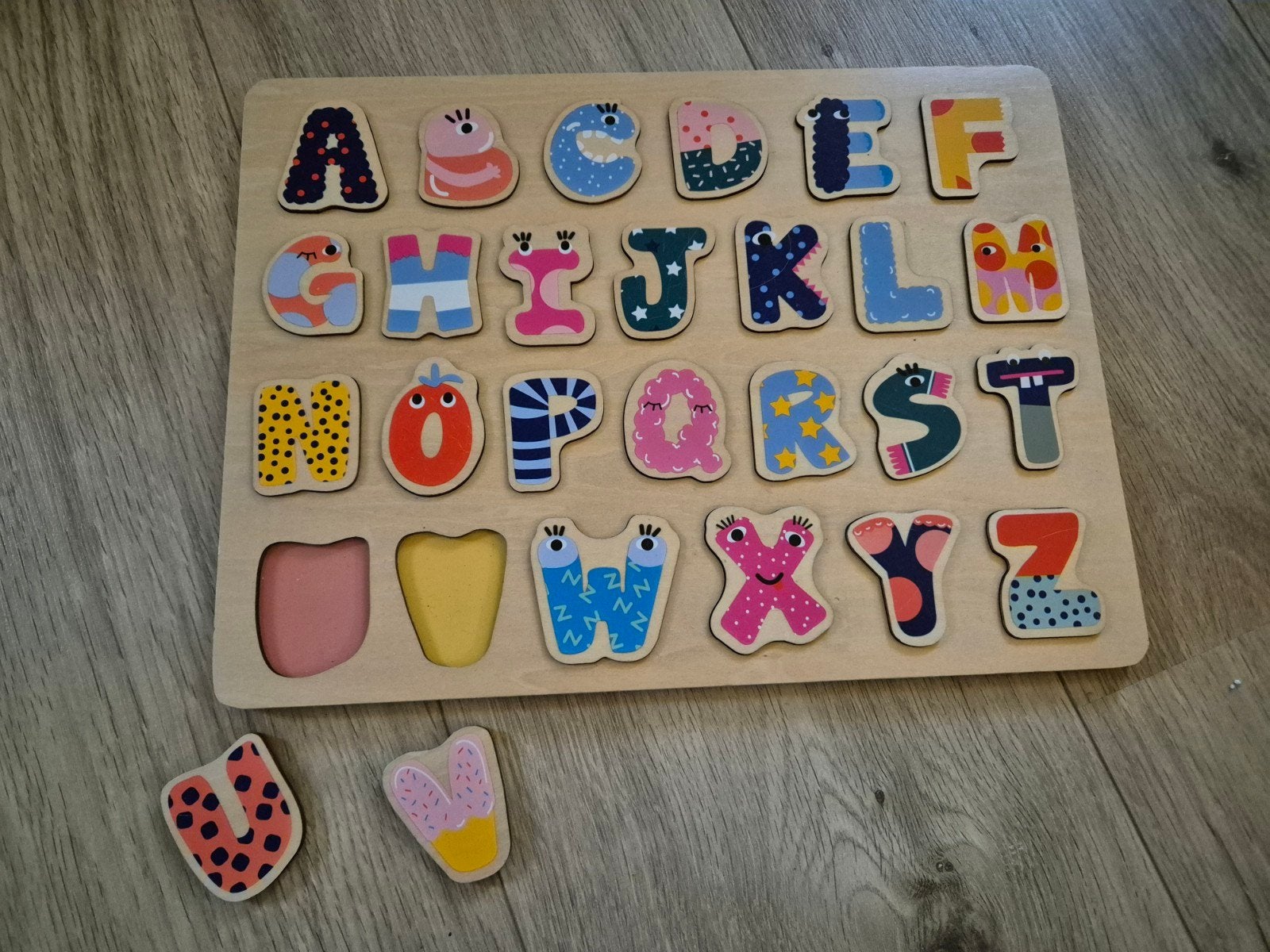 Houten Alfabet Puzzel voor Kinderen - Educatief Speelgoed, Ophalen, Zo goed als nieuw, Taal en Lezen