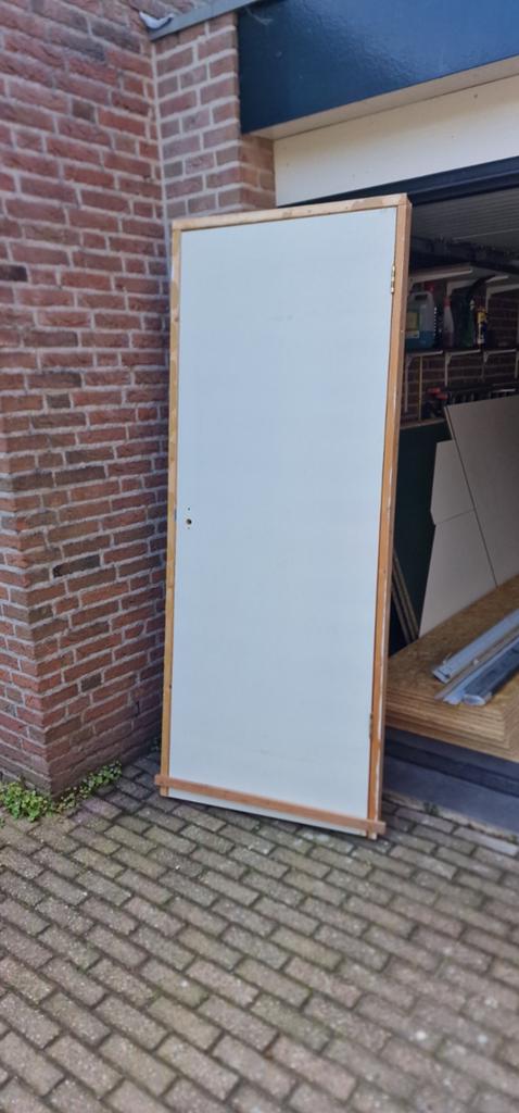 Houten binnendeur met kozijn - Gebruikt, Ophalen, Gebruikt, 80 tot 100 cm, Binnendeur