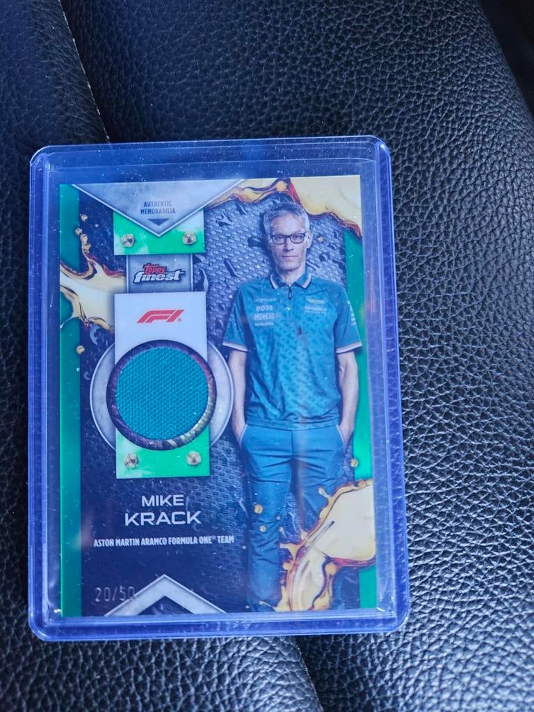 F1r-kra topps finest f1 2024 relic card Mike krack aston mar, Hobby en Vrije tijd, Stickers en Plaatjes, Ophalen of Verzenden