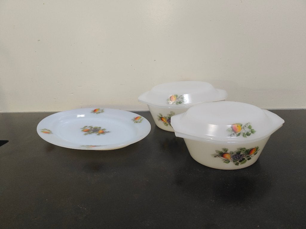 Vintage 3 Arcopal schalen, Ophalen of Verzenden