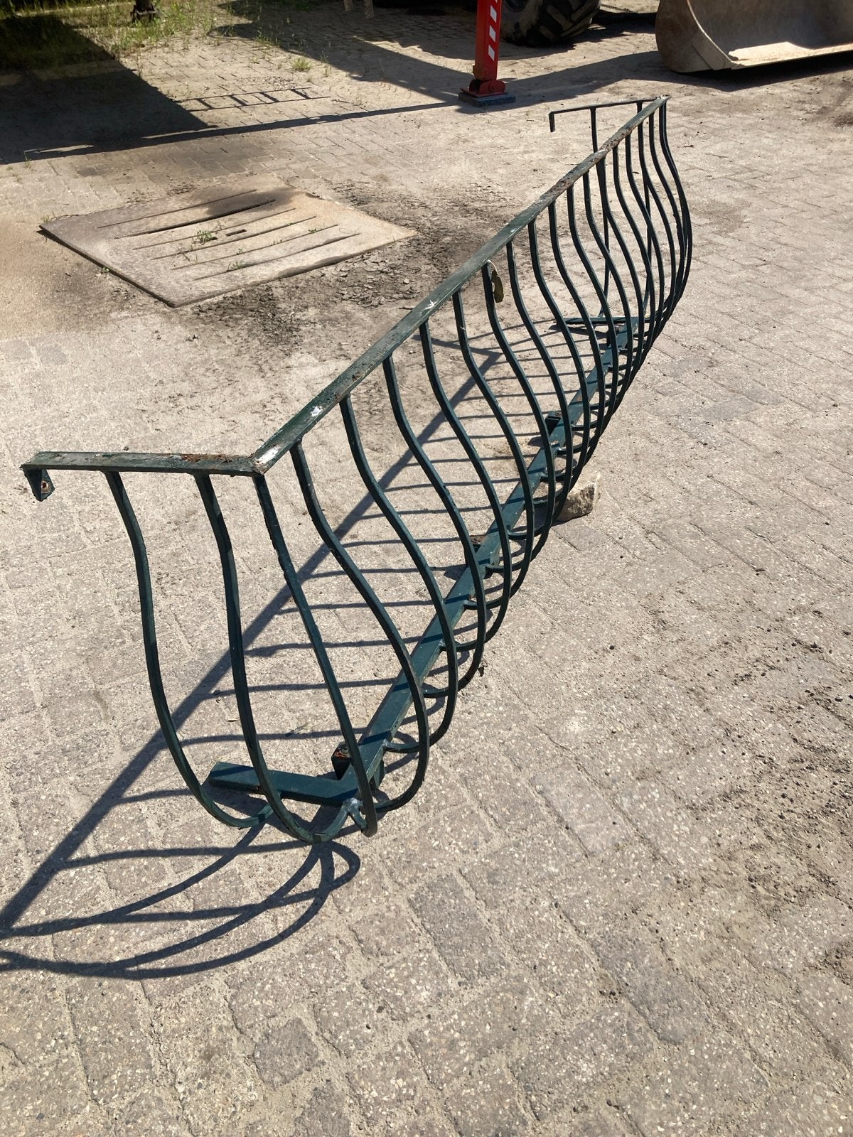 Gebruikt sierhekwerk / balkonhek - groen metaal, Ophalen, Gebruikt, IJzer, Sierhekwerk