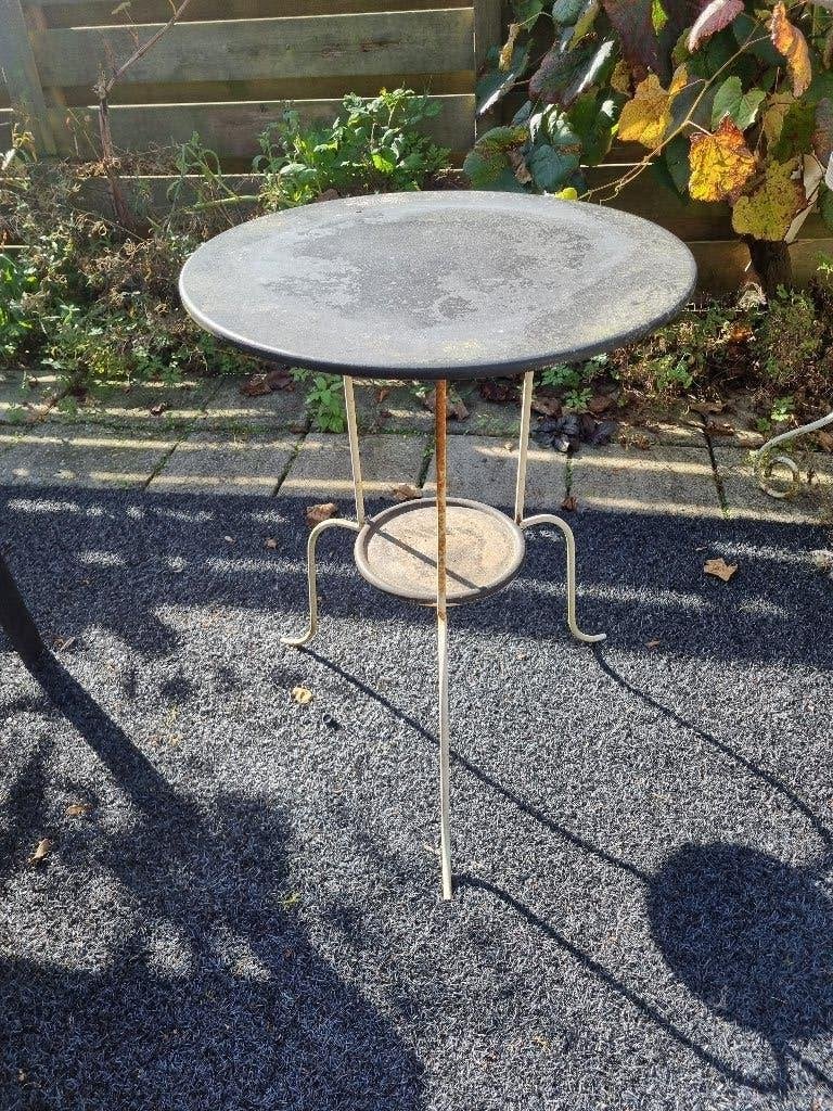 ijzeren bijzettafel, Huis en Inrichting, Ophalen, Minder dan 55 cm, Metaal of Aluminium, Rond