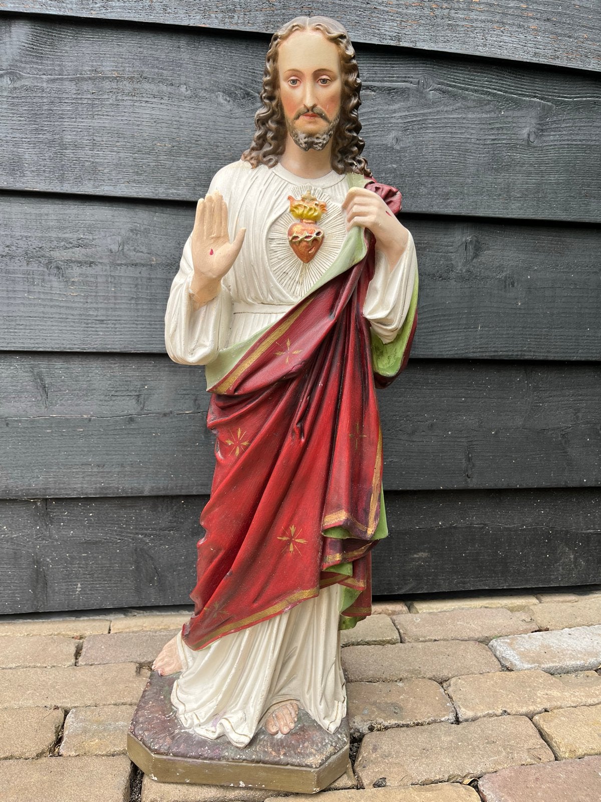 Heilig Hart Jezus beeld - 65cm - Religieus kunstwerk, Antiek en Kunst, Antiek | Religie, Ophalen