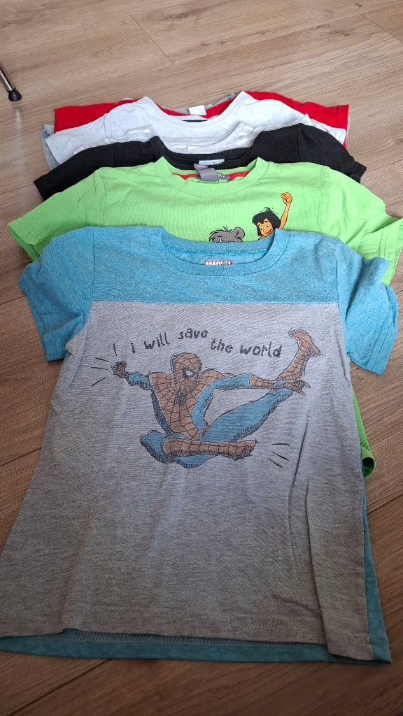 7x Tshirts maat 104, Gebruikt, Jongen of Meisje, Shirt of Longsleeve, Diverse merken