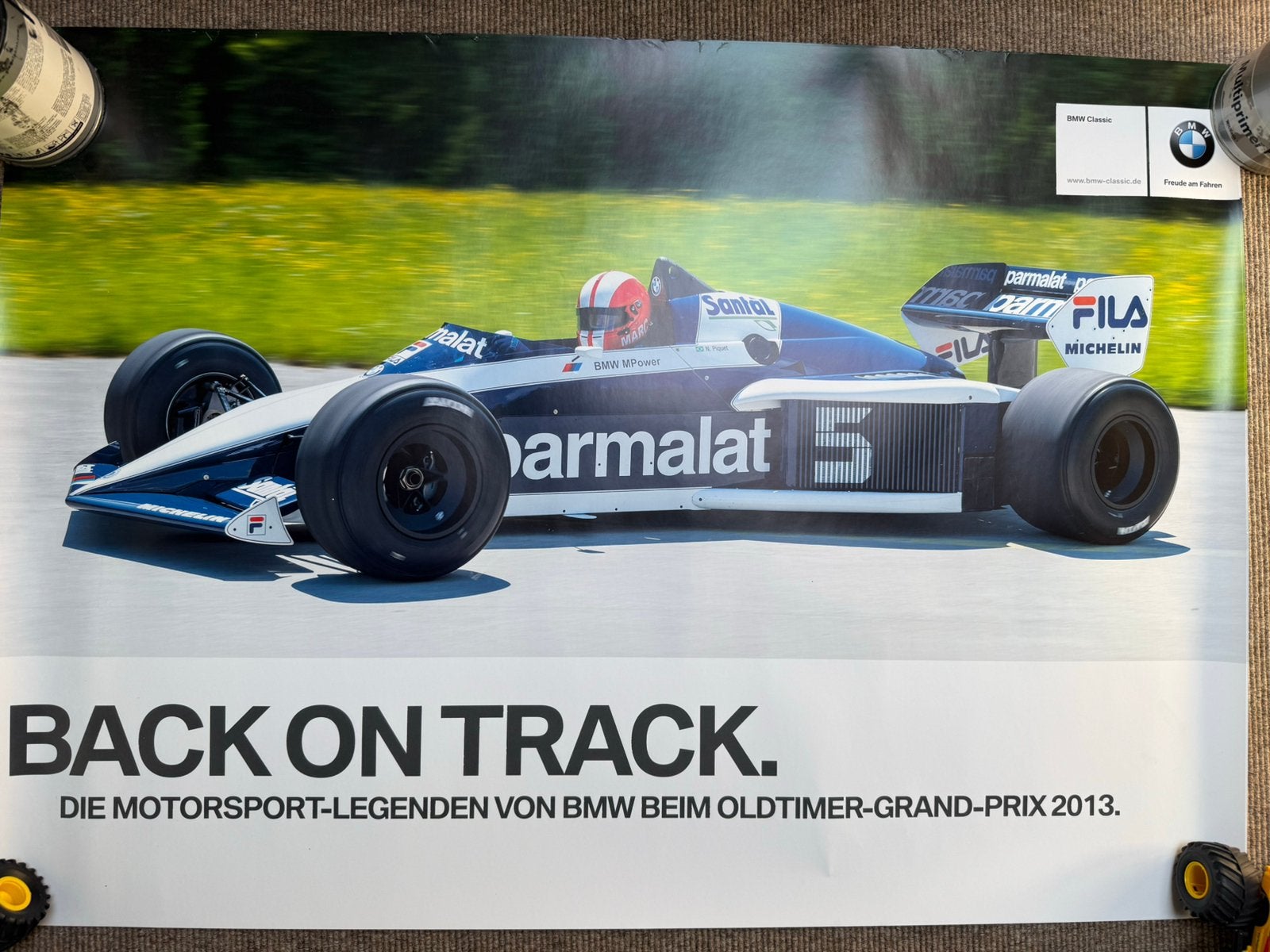 BMW Classic F1 poster Parmalat Nelson Piquet, Ophalen, Zo goed als nieuw, A1 t/m A3, Sport