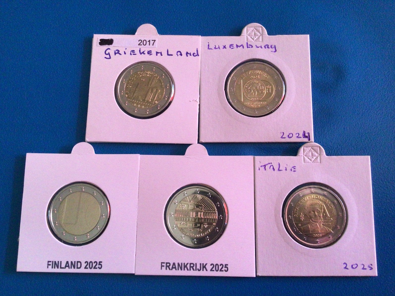 5 stuks 2 euro munten., Verzenden, Overige landen, 2 euro