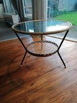 Rohe rotan salontafel sixties retro, Ophalen, 50 tot 100 cm, Rond, 50 tot 100 cm