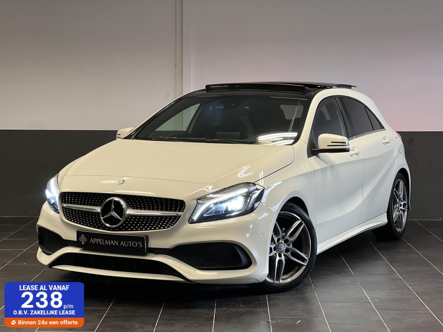 Mercedes A-klasse 180 AMG|Sfeer|Camera|Dodehoek|Clima|Pano|, 1295 kg, 4 cilinders, 1595 cc, Bedrijf