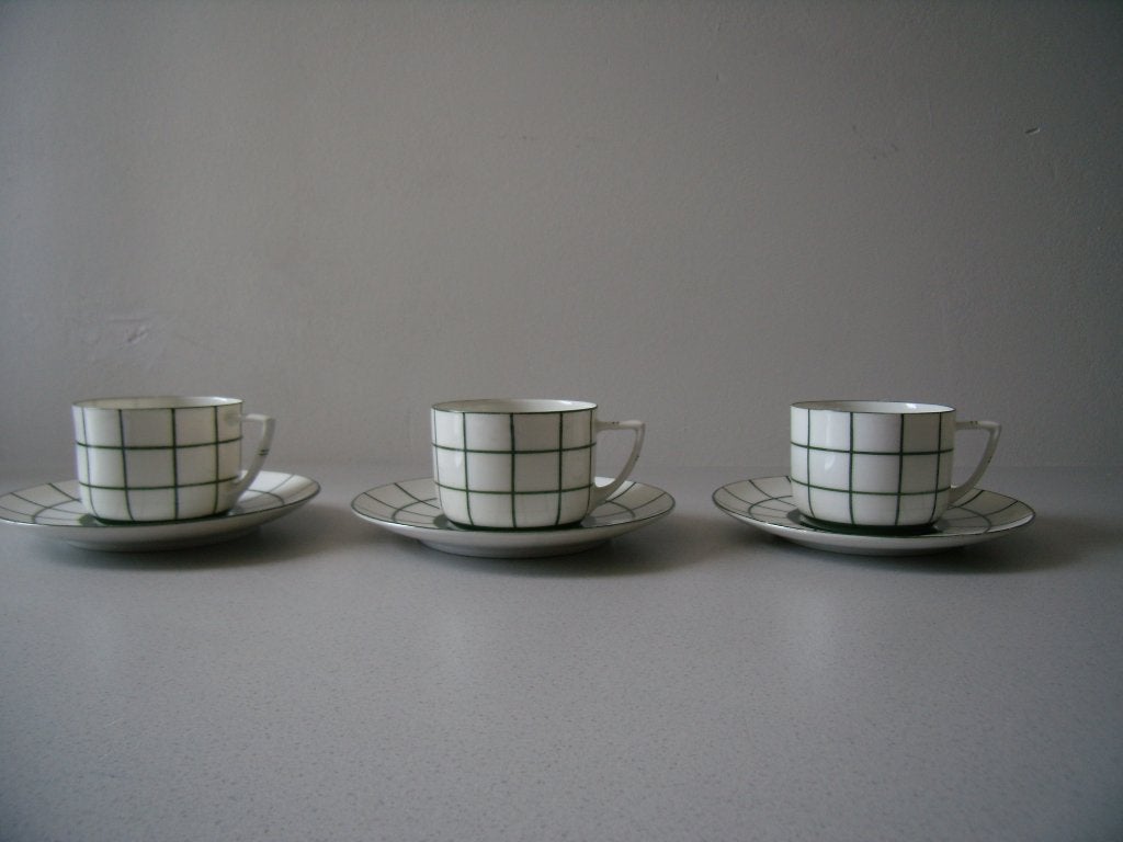 EPIAG art deco porseleinen kopjes met schotel, 3 st., Ophalen