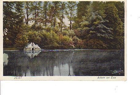 Ansichtkaart 	Zeist	Slot Zeist	Adam en Eva aan de vijver, Verzenden, Voor 1920, Ongelopen, Utrecht