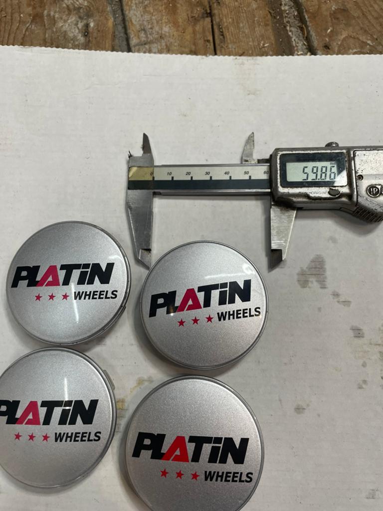 60 mm Platin Zilvergrijze Naafdoppen (Z.G.A.N.), Ophalen of Verzenden, Gebruikt