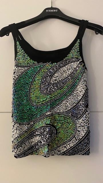 Zwart mouwloos topje met strass steentjes, Kleding | Dames, Tops, Maat 38/40 (M), Zwart, Ophalen of Verzenden, Zo goed als nieuw