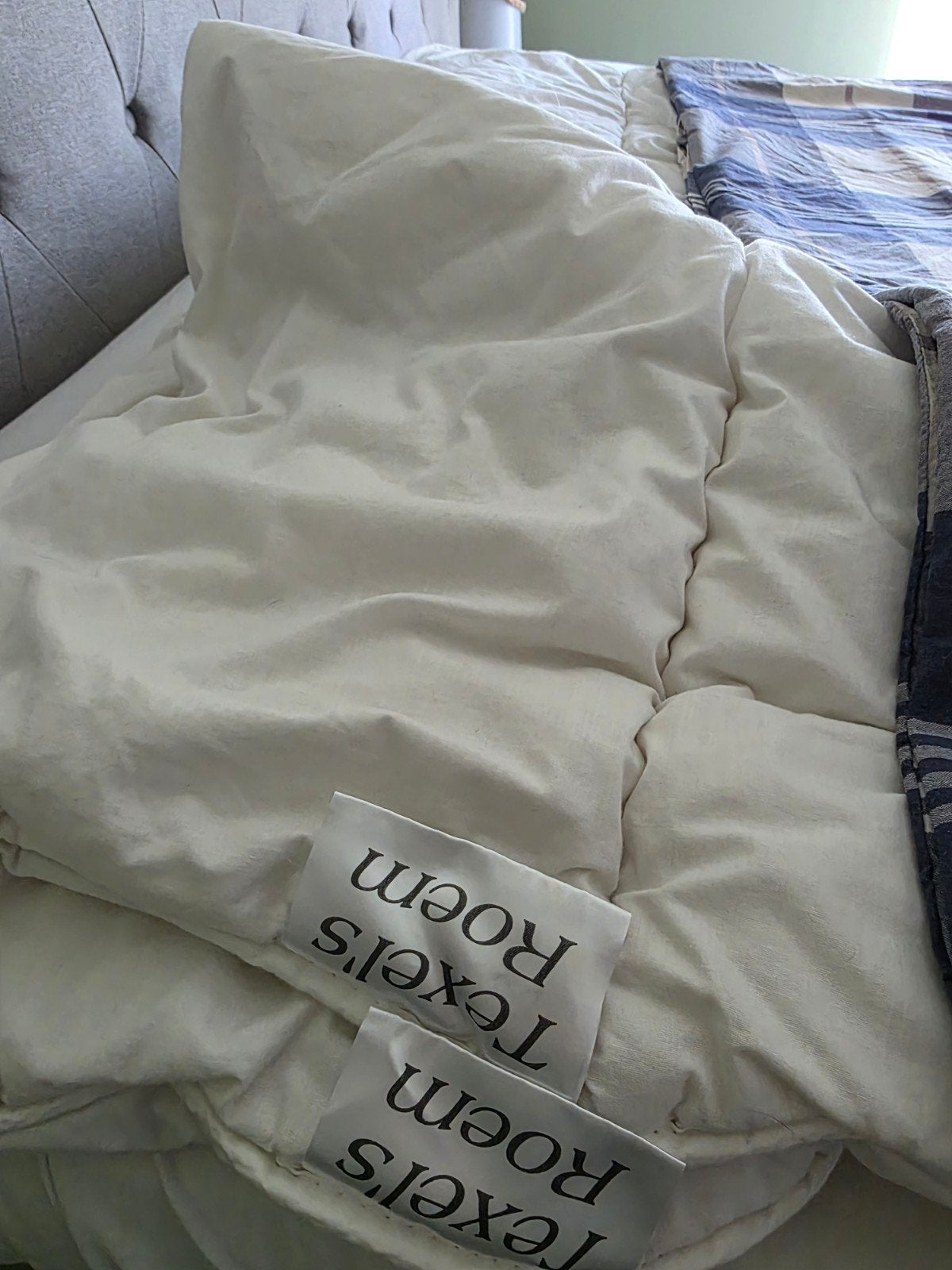 2x wollen Texels Roem 1-persoons dekbed met 2 overtrekken, Ademend, Eenpersoons, Wit, Ophalen of Verzenden