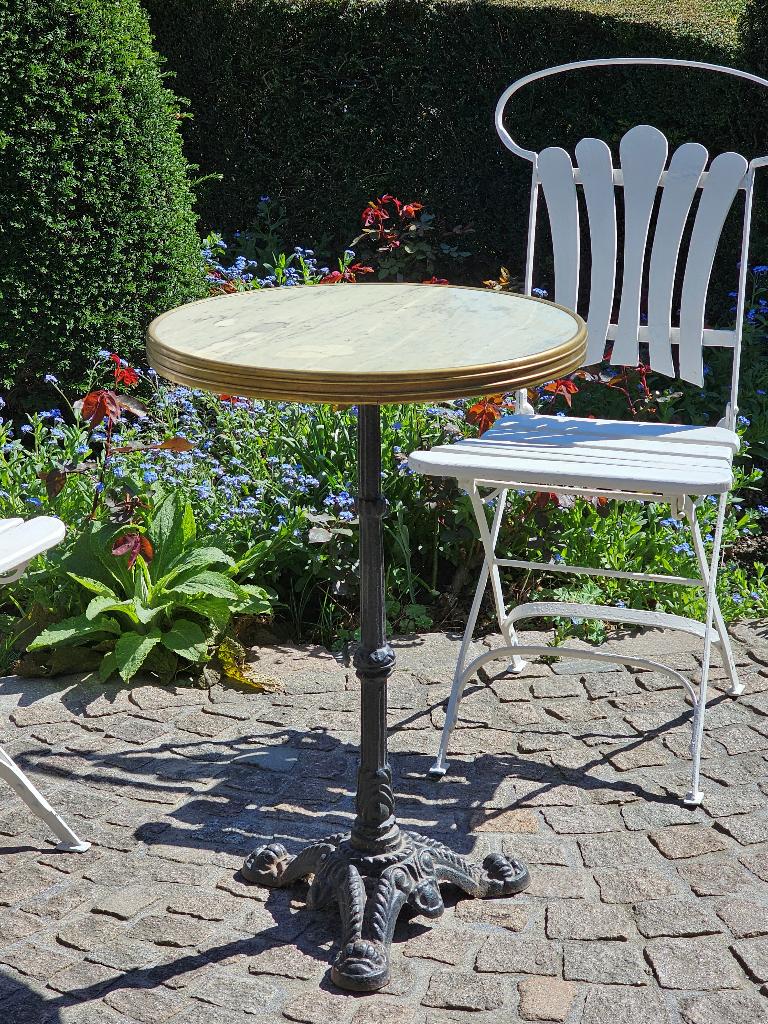 Antiek Frans gietijzeren BISTRO tafeltje / tuintafeltje tuin, Tuin en Terras, Tuintafels, Ophalen, Gebruikt, Rond, Metaal