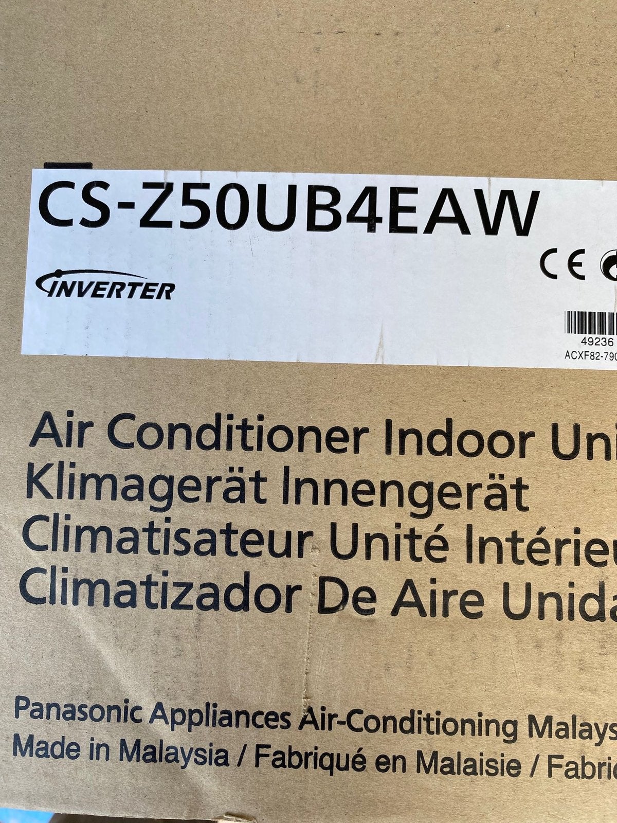 Panasonic CS-Z50UB4EAW Inverter Airco Binnenunit Nieuw, Witgoed en Apparatuur, Ophalen, Nieuw, Energieklasse A of zuiniger, Koelen en Ontvochtigen
