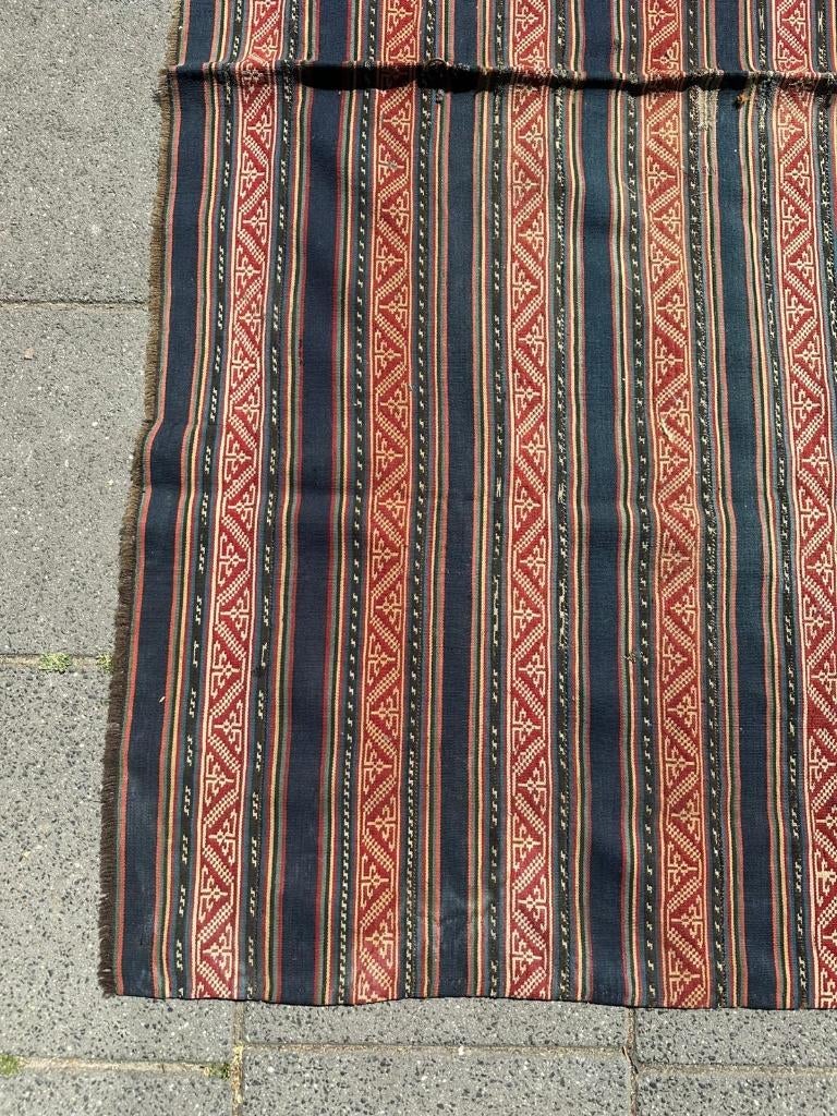 Antik Kilim Shahsavan ( Antique Perz Gelim ) 206 x 145 cm, Wol, 200 cm of meer, Ophalen of Verzenden, Zo goed als nieuw