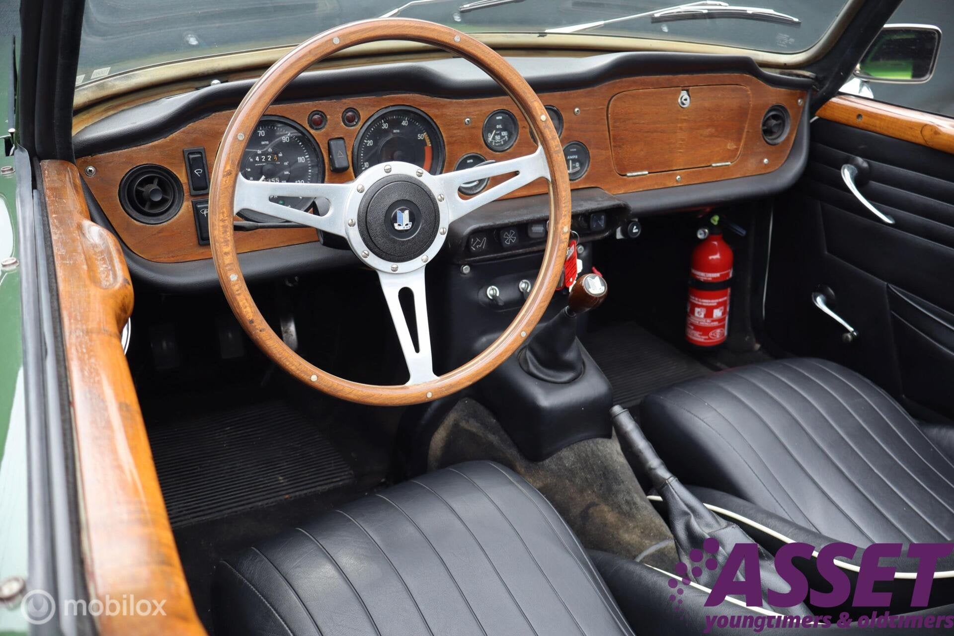 Gebruiksklare Triumph TR4 met 6-cilinder uit TR250 / TR5, Auto's, Achterwielaandrijving, Zwart, Cabriolet, Triumph
