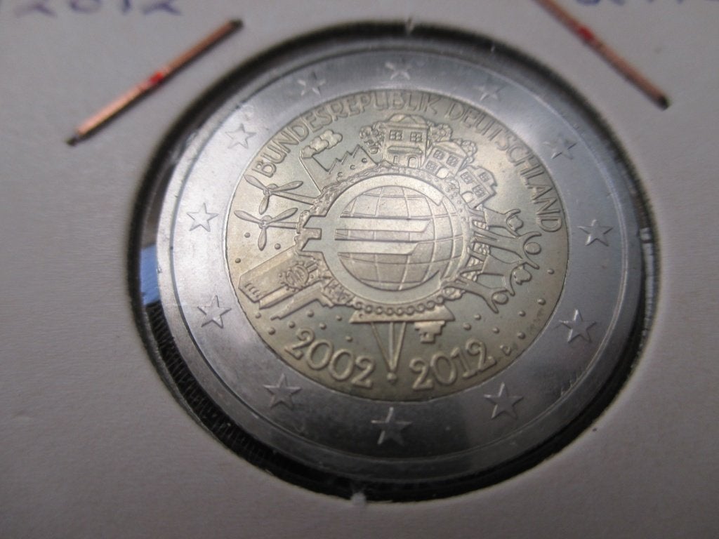 Duitsland 2 euro 10 jaar Euro letter D 2012 unc, Ophalen of Verzenden, Duitsland, 2 euro, Losse munt