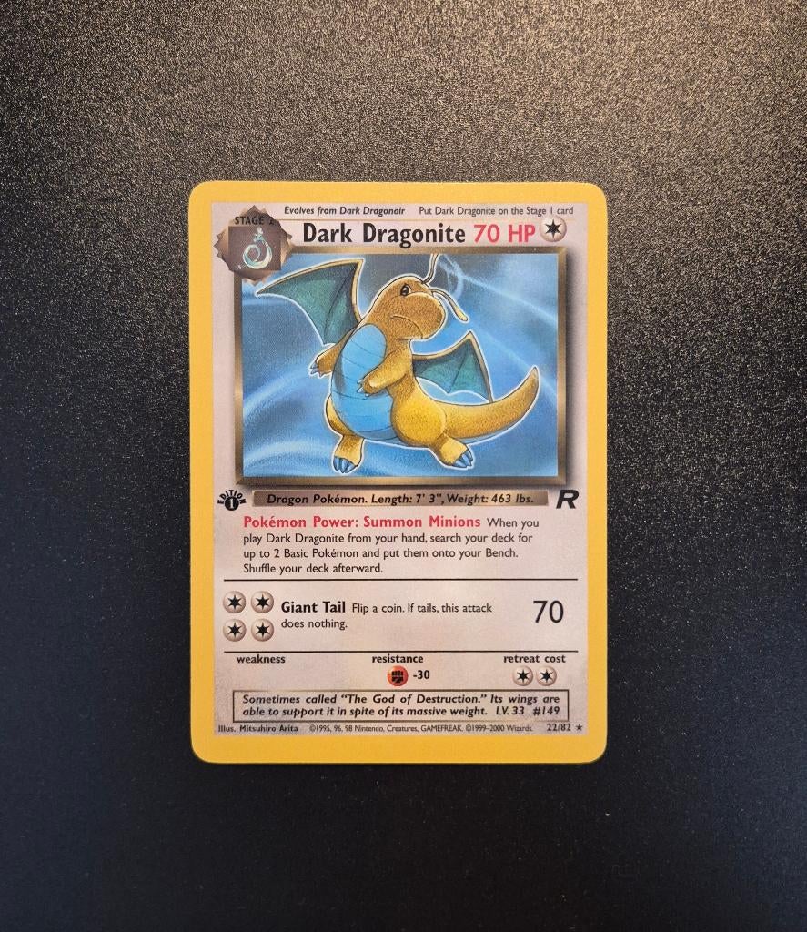 1st edition Dark dragonite 22/82 non holo, Verzenden, Zo goed als nieuw, Losse kaart