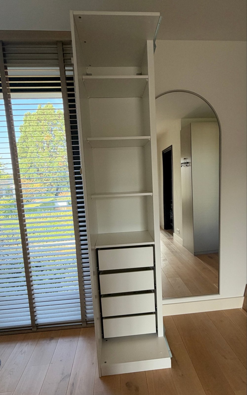 IKEA PAX hoekkast, hoekelement wit, 4 lades, 53x58x236 cm, Ophalen, 200 cm of meer, 50 tot 100 cm, Zo goed als nieuw