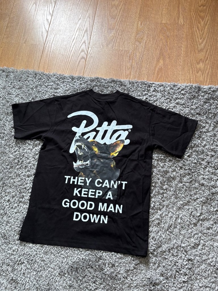 Patta T-Shirt Zwart met Witte Details in Maat M, Kleding | Heren, T-shirts, Maat 48/50 (M), Zwart, Nieuw, Ophalen of Verzenden