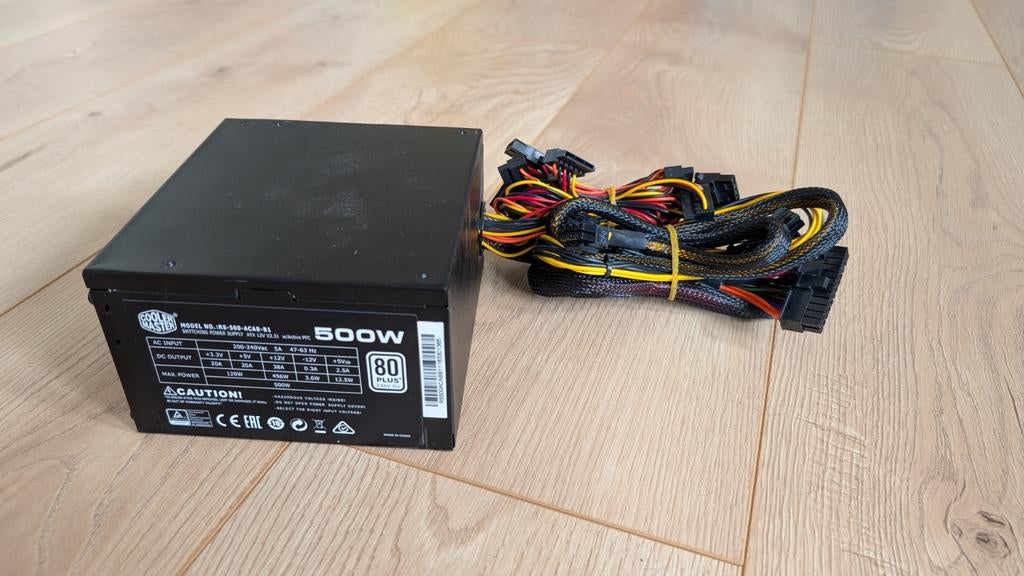 Cooler Master RS-500-ACAB-B1 500W Computervoeding, Computers en Software, Interne voedingen, Ophalen of Verzenden, Gebruikt