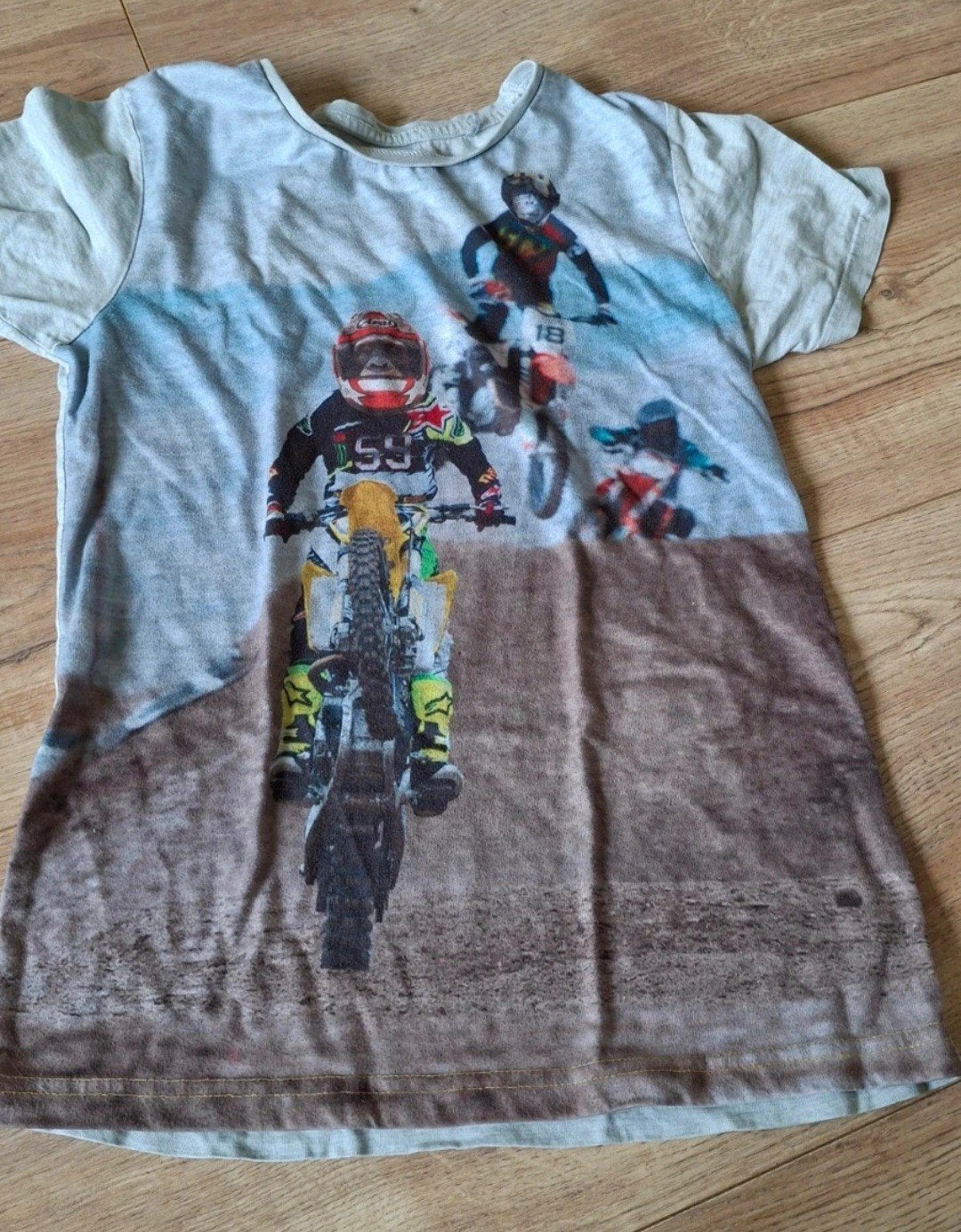 Lemon Beret T-shirt met motorcross print - Maat 152, Gebruikt, Lemon Beret, Ophalen of Verzenden, Shirt of Longsleeve