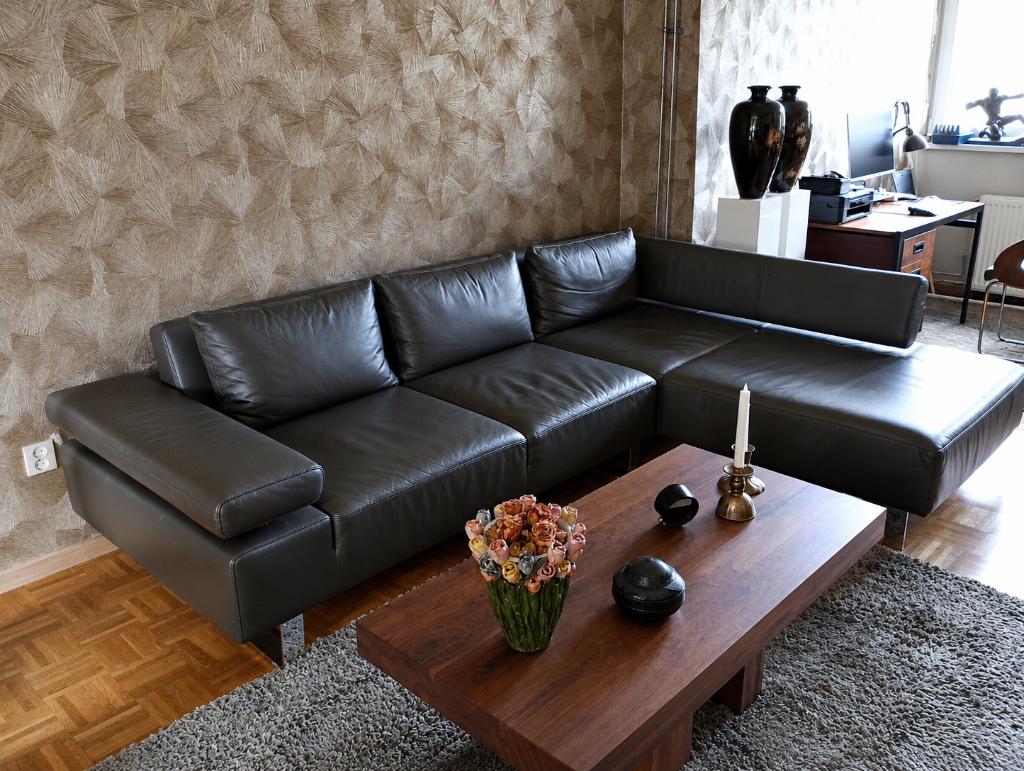 Leren hoekbank model Mazzo, Ophalen, Gebruikt, Leer, Italiaans Design