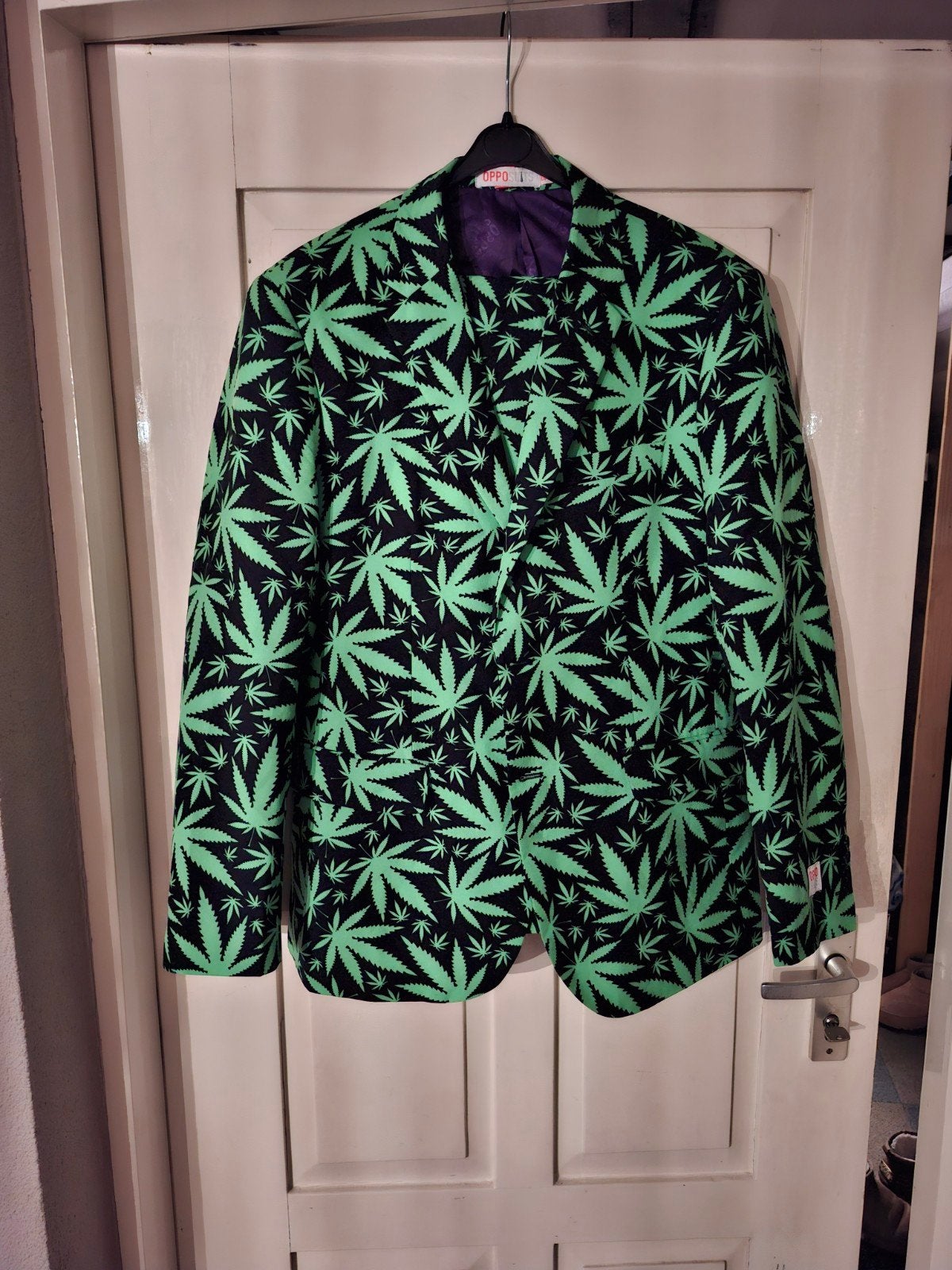 Opposuits Cannabis Wietpak Maat 52 - Carnaval, Ophalen, Maat 52/54 (L), Carnaval, Opposuits