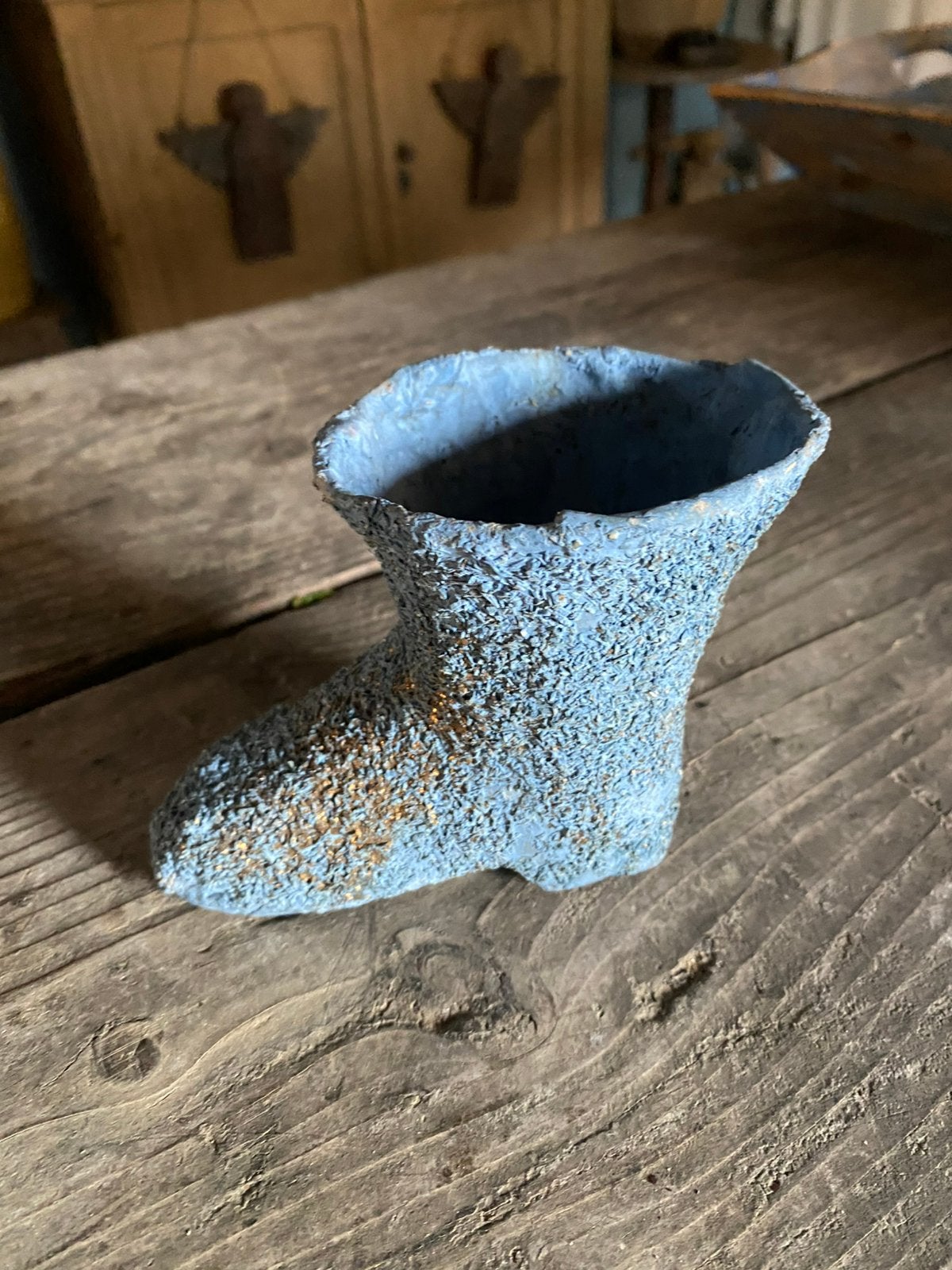 Oud papier mache laarsje, Ophalen of Verzenden, Zo goed als nieuw
